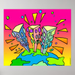 Pescoran Pop Buildings Poster