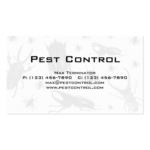 Pest Control Business Card Cockroach Flies (back side)