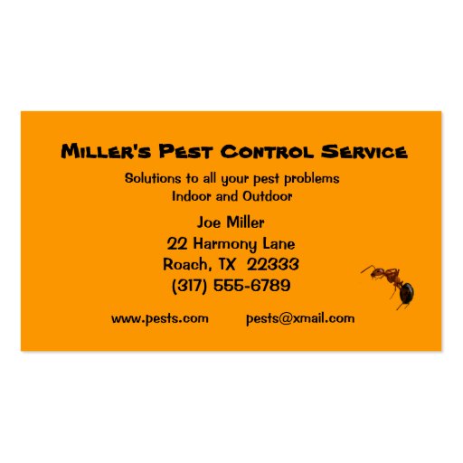 Pest Control Business Card Template (back side)
