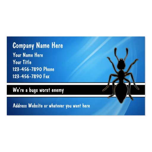 Pest Control Business Cards (front side)