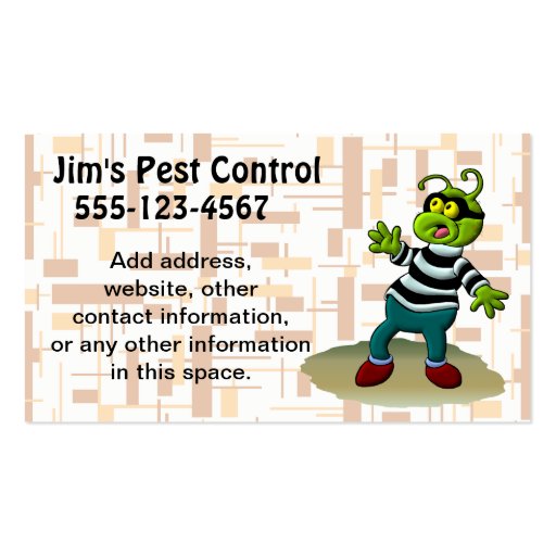 Pest Control Service Business Card (back side)