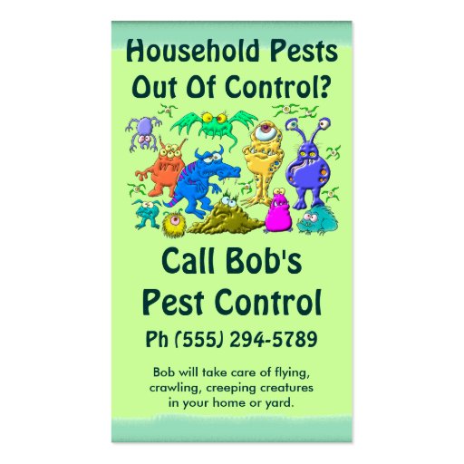 Pest Control Service Business Card (front side)