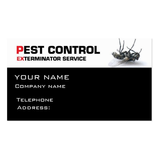 Pest control service business card template (front side)