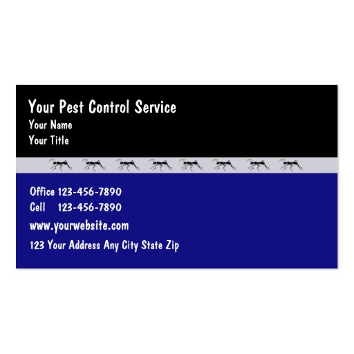 Pest Controll Business Cards (front side)
