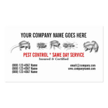 Pest Vermin Control Personalize Business Card Templates