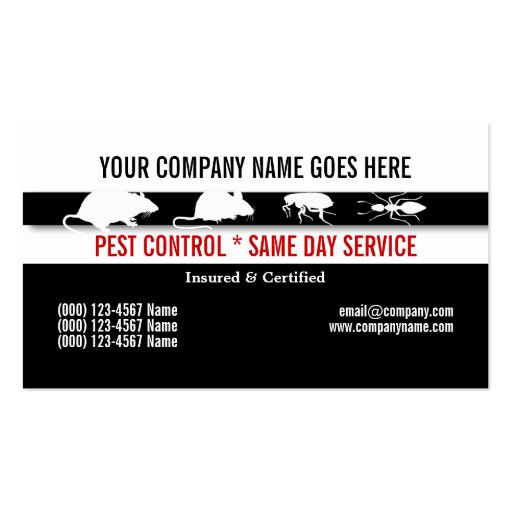 Pest Vermin Control Personalize Business Cards (front side)