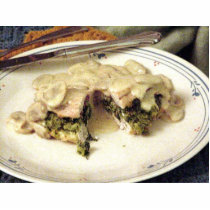 Pesto And Spinich Stuffed Chicken Breasts With Mus photo sculptures