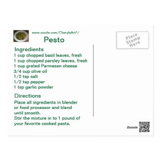 Pesto Recipe Post Cards