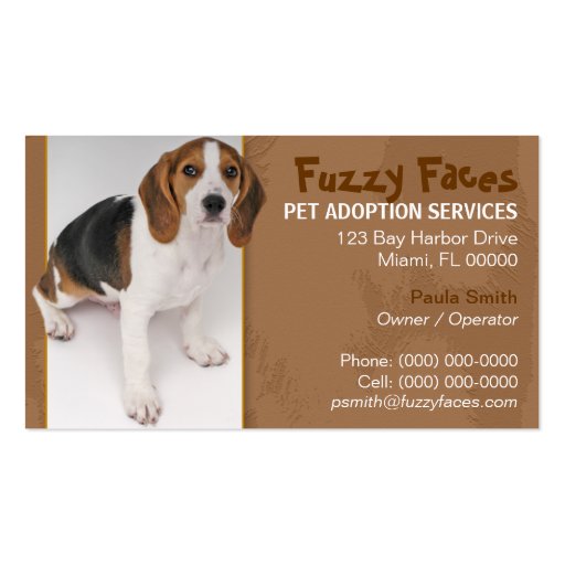 Pet Adoption Business Card (front side)