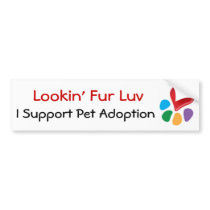 Pet Adoption_Heart-Paw_Lookin' Fur Luv bumper stickers