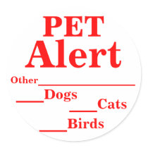 Pet Alert Stickers by malibuitalian Pet Alert Stickers