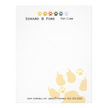 Pet and Animal Care Groomer Customized Letterhead