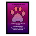 pet birth/adoption announcement business cards