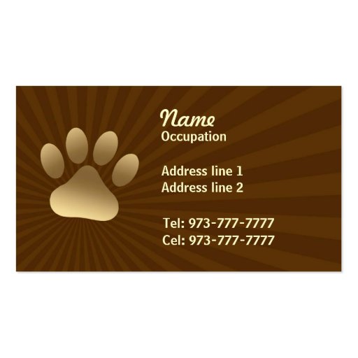 Pet Business Cards (back side)