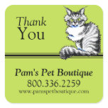 Pet Business Maine Coon Cat Off-Leash Art™ Custom Square Stickers