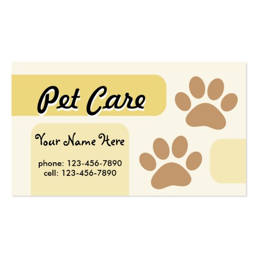 Pet Care Business Card