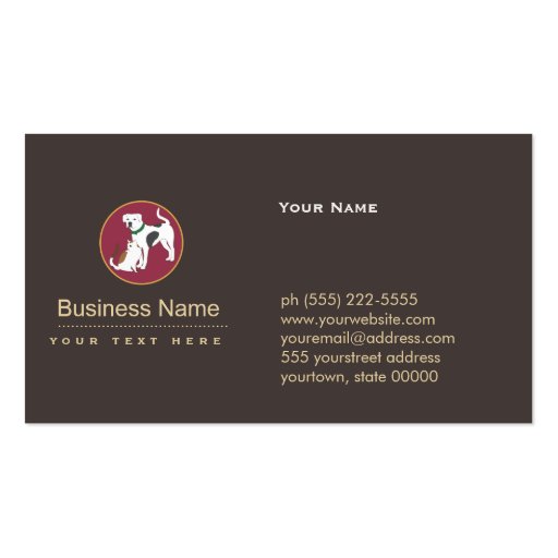 Pet Care Business Card (front side)