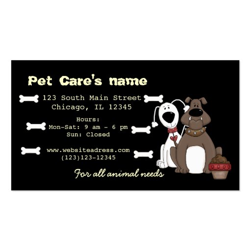 Pet Care Business Card Templates
