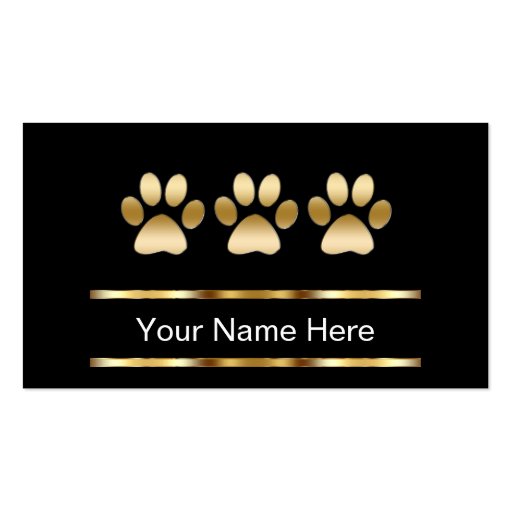 Pet Care Business Cards (front side)