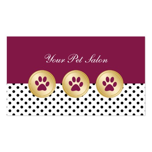 Pet Care Business Cards (front side)