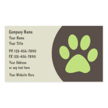 Pet Care Business Cards