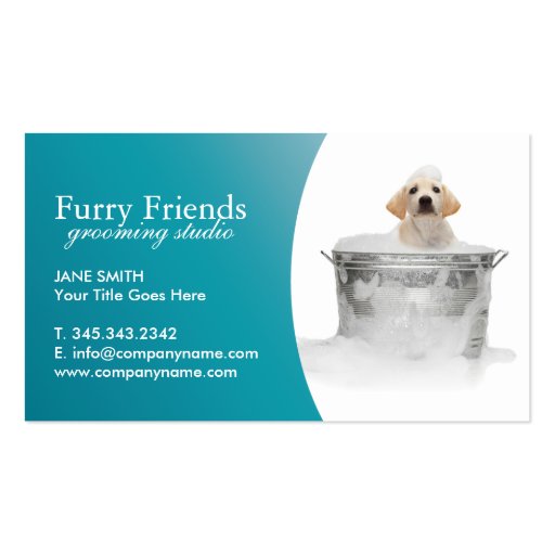 Pet Care Business Cards - Linen (front side)
