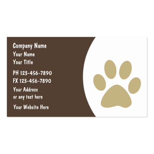 Pet Care Business Cards New