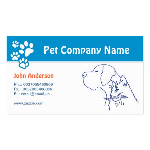 Pet care Pet veterinary or grooming business card (front side)