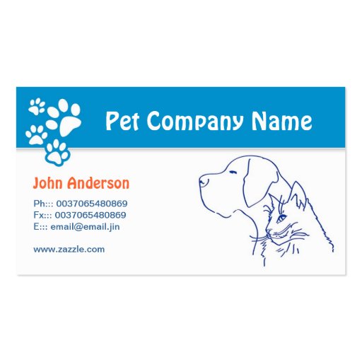 Pet care Pet veterinary or grooming business card