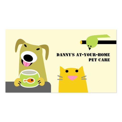 Pet Care Professional Business Cards (front side)