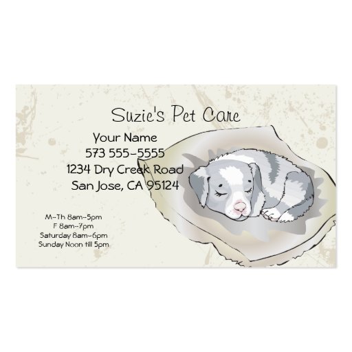 Pet Care Service Business Card (front side)