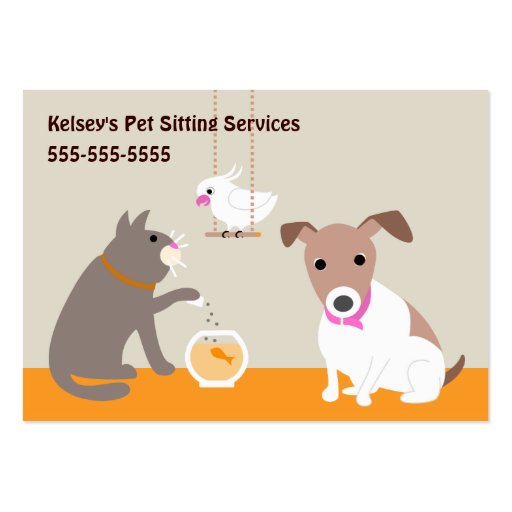 Pet Care Services Business Card Templates (front side)