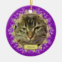 Pet Cat Memorial Photo Christmas Ornament