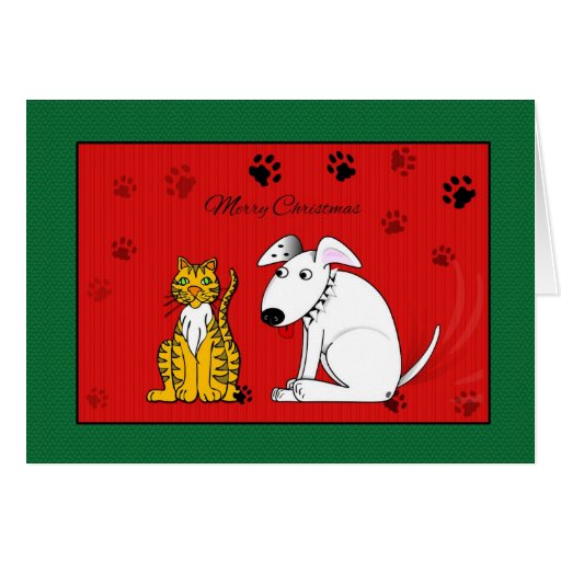 Pet Dog and Cat Christmas Card Zazzle