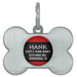 Pet Dog ID - Black & Red - For Small Dogs Pet ID Tag
