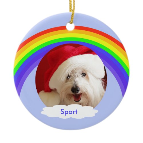 Pet Dog Memorial Christmas Ornament - Rainbow