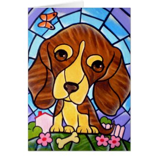 Pet Dog Painting Art - Multi Greeting Cards