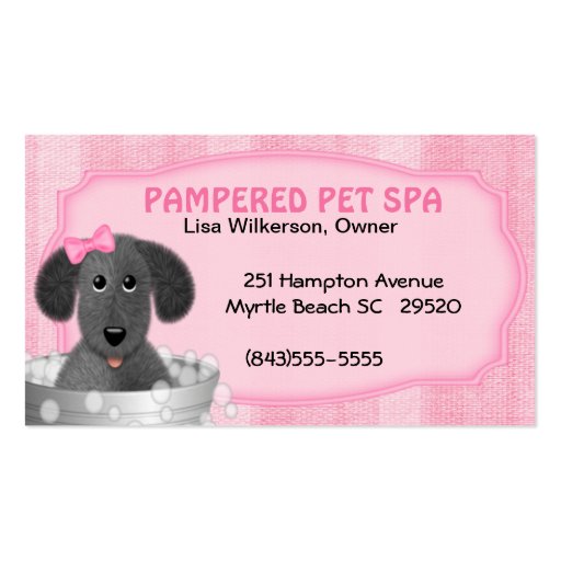 Pet Groomer Business Card (front side)