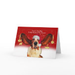 pet groomer christmas holiday card with basset hou