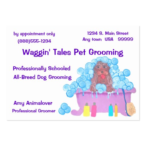 Pet Grooming Appointment And Business Card (front side)