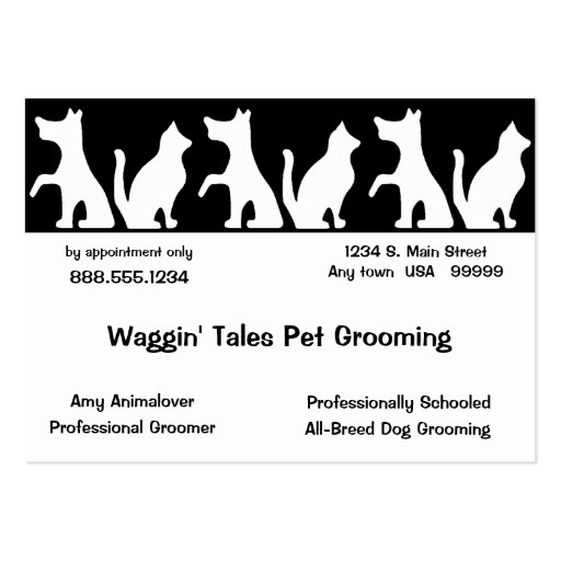 Pet Grooming Business And Appointment Card Business Card Templates (front side)