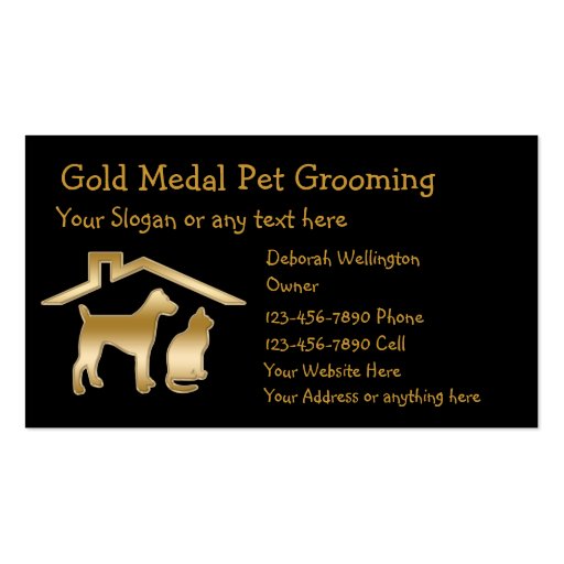 Pet Grooming Business Cards (front side)