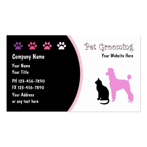 Pet Grooming Business Cards New
