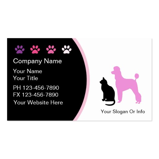 Pet Grooming Business Cards New (front side)