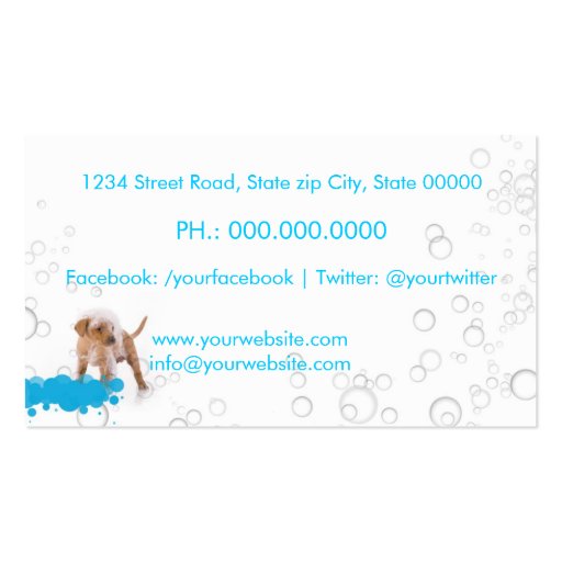 Pet Grooming Business Hall card Business Card (back side)