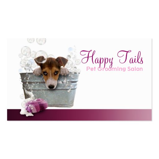 Pet Grooming Business Hall card Business Cards (front side)