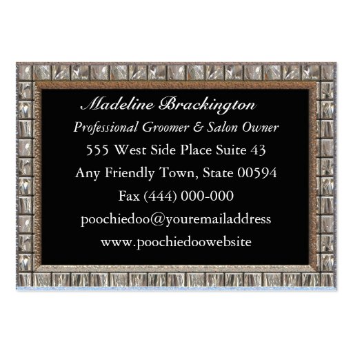Pet Grooming Poochie Professional Business Card (back side)