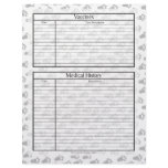 Pet Health Information Sheet page 2 Customized Letterhead