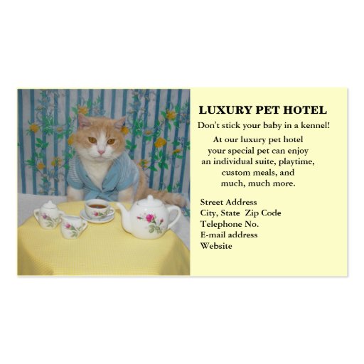 Pet Hotel Business Card (front side)