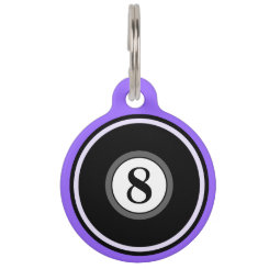 Pet ID Tag - 8 Ball - Light Purple & Black 2-sided Pet ID tag Large